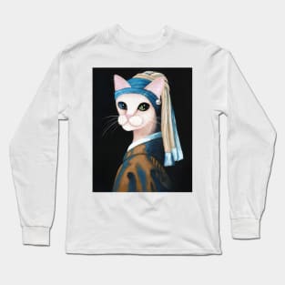 The Cat With The Pearl Earring Long Sleeve T-Shirt